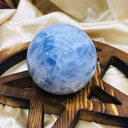 Meditation Home 90mm Natural Aquamarine Crystal Sphere Beautiful Kyanite Quartz Stone Ball 1pcs (Size : 50-60mm)