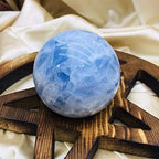 Meditation Home 90mm Natural Aquamarine Crystal Sphere Beautiful Kyanite Quartz Stone Ball 1pcs (Size : 50-60mm)