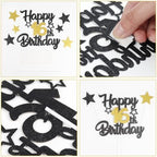 Boys Girls 11th Happy Birthday Candles Cake Toppers,Number 11 Candle for Cake,Black Gold Candles for Women Men Birthday Decorations,Star Cake Toppers for Birthday Party Wedding Anniversary