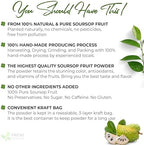 FRESHDRINKUS Premium 4.5oz Soursop Graviola Fruit Powder, Pure, Guanabana Tea, Soursop Fruit Herbal Tea, No Sugar, No Caffeine, No Gluten, Vegan.