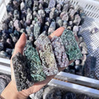 Natural Grape Agate Geodes Tower Healing Crystal Cluster Wands Square Gemstone Mineral Point Obelisk Specimen for Home Décor Meditation Reiki Chakra Therapy,30~100g