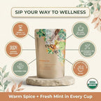 Gardenika Organic Flamma-tea Loose Leaf Tea | Premium Turmeric Ginger Blend with Cinnamon, Peppermint & Black Pepper | 100% Natural, Caffeine Free Herbal Wellness Tea | 4oz (113g)