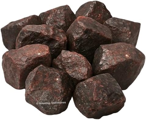 Amazing Gemstone Garnet Raw Crystals and Healing Stones, Natural Rocks For Tumbling - DIY Raw Stones And Crystals (1 Piece)
