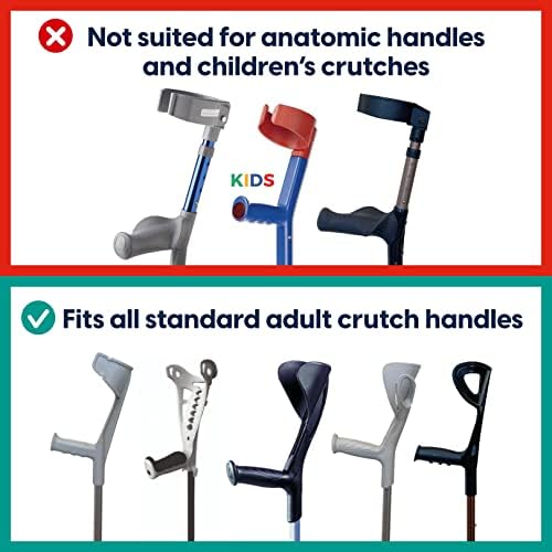 MySleeve - Crutch Handle Covers (set of 2) with Soft Gel Pads, Prevent Falling Crutches and Sore Hands, Hand Pain, Comfy Crutch Grips. Turquoise/Yellow/Black/Orange