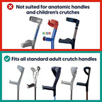 MySleeve - Crutch Handle Covers (set of 2) with Soft Gel Pads, Prevent Falling Crutches and Sore Hands, Hand Pain, Comfy Crutch Grips. Turquoise/Yellow/Black/Orange