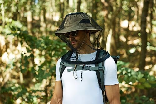 2 Pack Mosquito Head Net Mesh for Hiking & Outdoors,Bug Face Netting over Hat Adults Fishing Gear Insect Protection