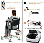 Patient Lift Transfer Nursing Lift Wheelchair, Toilet Transport Bathroom Shower Chair with Wheels for Handicap Elderly Seniors (Without Bedpan)
