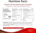 Red Delight Hazelnut and Macadamia Milk Chocolate Snack Bars - Pack of 24 Diamond-Shaped Milk Chocolates (22.08oz) with Rich Cocoa Flavor - European-Style Chocolates - No Added Sugar and Kosher