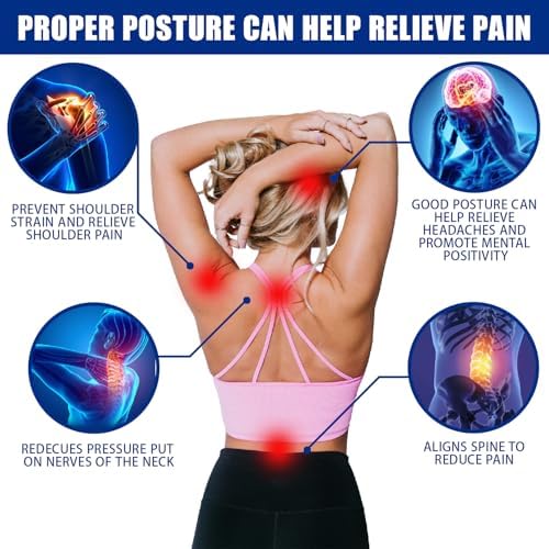 Posture Corrector for Women and Men - Adjustable Back Brace for Pain Relief - Enhances Posture and Provides Lumbar Support - Upper and Lower Back Straightener - Breathable Back Support (Pink, Large)