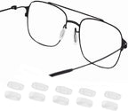OPUGIT Eyeglass Nose Pads 5 Pairs Push in Soft Silicone Replacement Rectangle Push Slide Slip in Silicone Nosepads for Eye Glasses Eyeglasses Sunglasses, Clear, M size