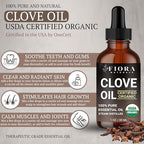 Organic Clove Essential Oil – 100% Pure, USDA Certified Clove Bud Oil for Teeth & Gums, Toothache Relief, Hair Growth & Aromatherapy – Premium Cloves Oil for DIY Wellness by Fiora Naturals