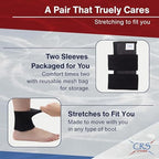 CRS Cross Ankle Gel Sleeves. One Pair of Premium Padded Skate Socks to Cushion and Protect Ankle, Foot and Leg for Figure Skating, Ice Hockey, Roller, Inline Skates. Riding or Ski Boots.