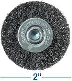 Mercer Industries 182020B - 2" x 1/4" Shank Crimped Wire Wheels, .014 Carbon Steel Wire (20 pack)