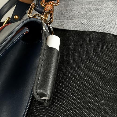 Beavorty 4Pcs PU Chapstick Holder Leather Keychain Lipstick Sleeves Keychain Lipstick Holder Lip Balm Holders