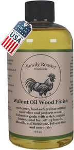 Refined Walnut Oil for Wooden Kitchen Items and More-Premium Wood Finish, Conditioner & Sealer, Food Safe, Long-Lasting, Protects and Seals. Light Color - USA Made (9 fl.oz)