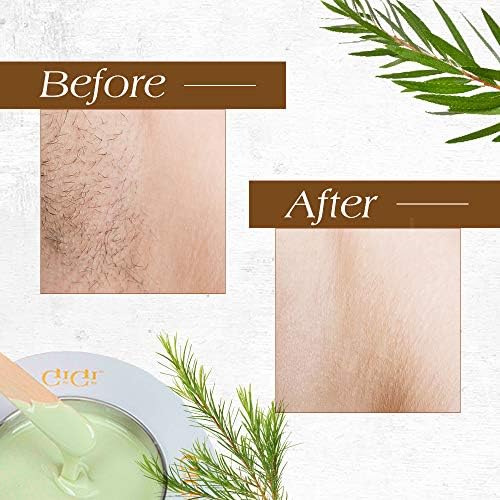 GiGi Tea Tree Crème Wax - Soothing Hair Removal Wax for Sensitive Skin, Soft Wax for Face & Body, Calming Formula with Tea Tree Oil, 14 oz