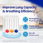 Breathing Exercise Device for Lungs, Lung Exerciser Device, Breathing Trainer– Upgraded Capacity 1900cc/sec, Improves Respiratory Health & Aids Recovery