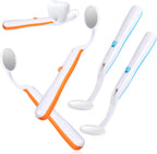 Healifty 4Pcs Dental Mirrors with Led Light Handheld Oral Care Inspection Tools Anti-Fog Curved Angle Dental Mirrors for Home and Professional Use 5.90X1.10X0.59In
