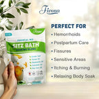 Hemorrhoid Care Postpartum Care Bartholin Cyst Relief - FIVONA Sitz Bath Salt Natural Epsom Blend with Essential Oils Soak - 14.1 oz