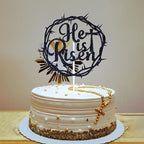 He is Risen Cake Topper, He Lives, Cross Religious Jesus Easter Décor, Spring Easter Holiday Party Decorations