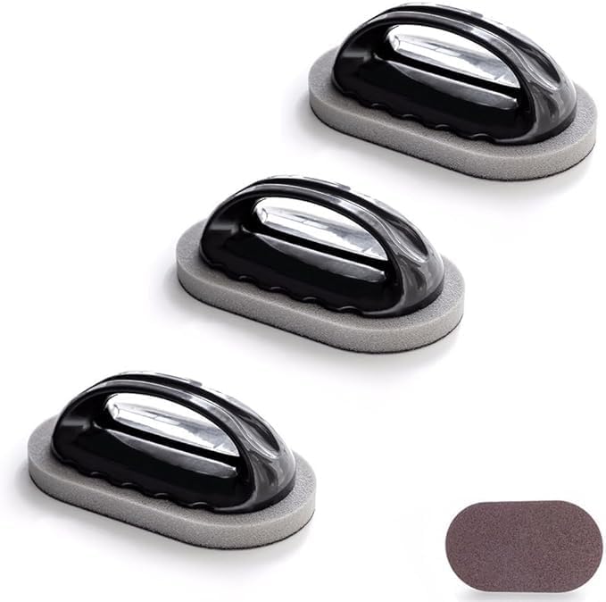 Magic Sponge Brush with Handle,Sponge with Handle,Nano Emery Magic Sponge Brush,Scouring Pad,Pot Scrubber,Brush Cleaner Tool,Household Cleaning Brushes,Pot Cleaner for Bottom of Pans (3pcs)