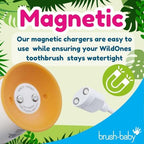 brush-baby USB Magnetic Charging Cable for WildOnes Kids Electric Toothbrush – Compatible with All WildOnes Animal Sonic Brushes, 1m White Cable