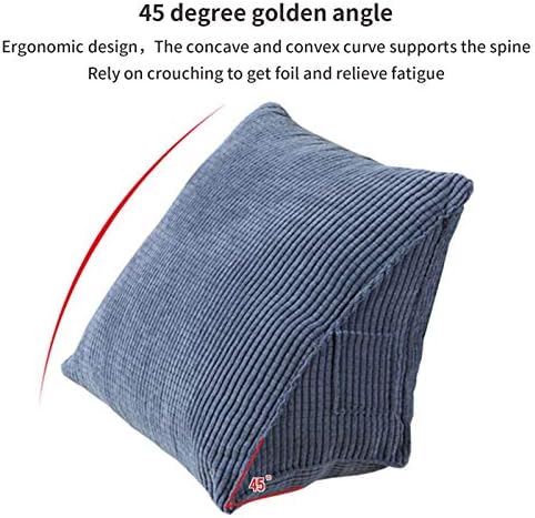 Soft Wedge Reading Pillow Triangle Corduroy Back Cushion Backrest Positioning Sofa Bed Office Chair Rest Pillow Back Support Pillow (Coffee)