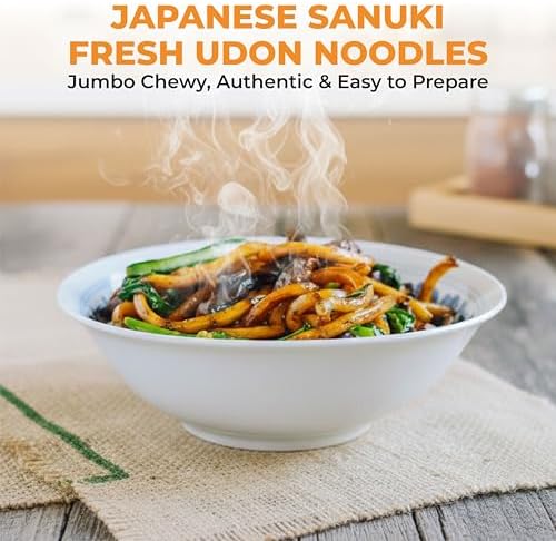Fusion Select 3 Packs x 200g Japanese Udon Noodles - Premium Japanese Sanuki Udon - Thick Asian Noodles for Soup, Stir Fry, Hot Pot & More - Shelf-Stable Packaging for Kitchen, Pantry, Restaurant