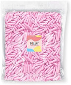 Pink Matte Rod Sprinkles 1LB - Edible Sprinkles for Cake Decorating and Baking - Pastel Sprinkles for Baking