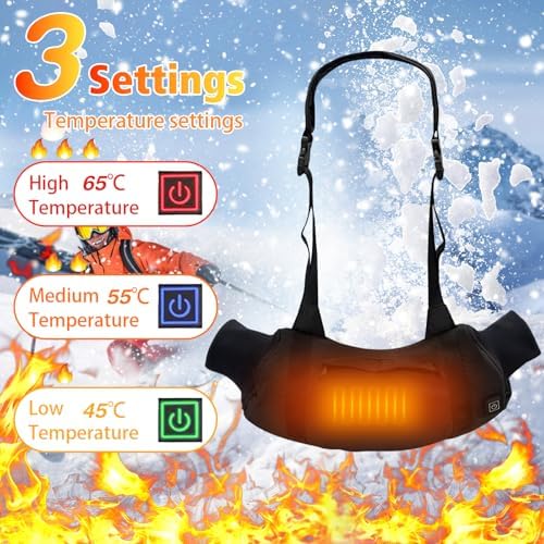 Heated Hand Warmer Pouch,Portable USB Heated Hand Muff,with 3 Levels Heating,Zipped Pocket and Adjustable Strap,for Hunting,Fishing,Hiking,Camping(No Power Bank)