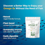 Micro Ingredients Vegan Omega 3 Algae Oil, 240 Veggie Softgels | Fish Oil Alternative | DHA 500mg & DPA 100mg | Carrageenan Free | Plant-Based Omega 3 with Flaxseed & ALA | Lemon Flavored