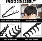Texture Comb, Volumizing Fluffy Texture Styling Comb for Men and Women, Wide-Tooth Texturizing Styling Tool for Volume & Fringe Parting, Black