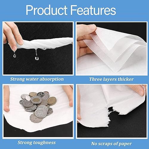 Car Tissue Refill Kit, Tissue Refill for Car Visor Tissue Holder, Round Paper Towel Holder with 9 Packs Paper