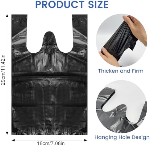 Personal Disposal Bags, Sanitary Napkin Bags Black Little Waste Bags, 300 Pack, Plastic Trash Bags with Handles for Feminine Tampons Hygiene Products