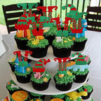 Rsstarxi 24 Pack Christmas Elf Cupcake Toppers Glitter Merry Santa Hat Elf Legs Cupcake Picks for Merry Christmas Theme New Year Holiday Baby Shower Kids Birthday Party Cake Decorations