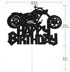Happy Birthday Cake Topper Black Flash Motorcycle Party Decoration Birthday Party Cake Decoration