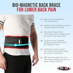 MAXAR Bio-Magnetic Back Brace for Lower Back Pain Women and Men - Lumbar Support Brace W/ 34 Powerful Magnets & Far Infrared Technology - Lower Back Support for Sciatica, Herniated Disc, Scoliosis