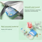 Travel Pill Organizer with 8 Compartments Double-Layer Portable Pocket Purse Medicine Organizer Medicine Carry Storage Box (Blue)