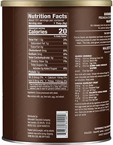 Ghirardelli Majestic Premium Cocoa Powder, 2 Pound Can with Ghirardelli Stamped Barista Spoon