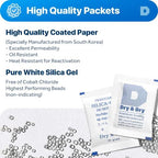 Dry & Dry 10 Gram [30 Packets] Silica Gel Packets Silica Gel Desiccants, Silica Gel Packs - Rechargeable Moisture Absorbers for Food Storage, Electronics, 3D Filament & Safes