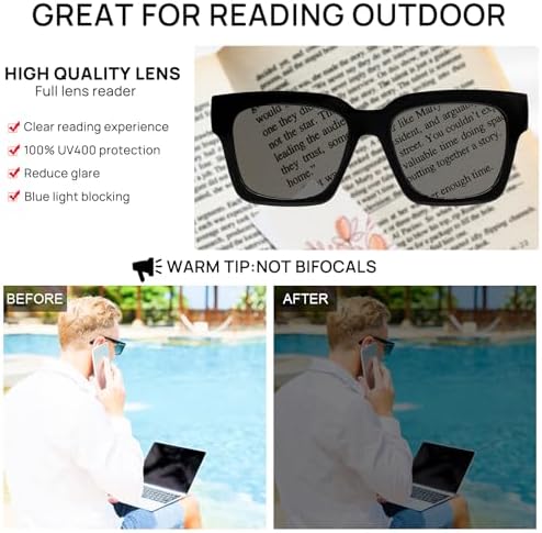 OCCI CHIARI Reading Sunglasses Women Men Oversized Full Lens Sunglass Readers 1.0 1.25 1.5 1.75 2.0 2.25 2.5 2.75 3.0 3.5 4.0