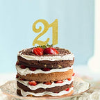 Numbrer 21 Cake Topper for Happy 21th Birthday or Anniversary Party Decoration Supplies