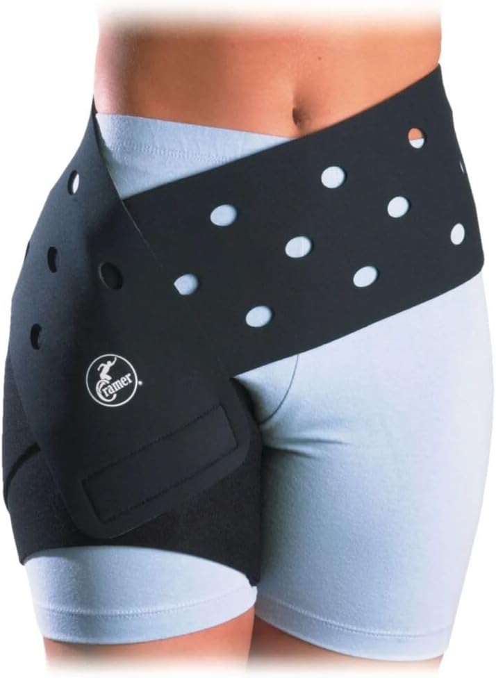 Cramer Groin Hip Spica Support For Groin Strain, Groin Sprain, Hip Replacement, Sporting & Hip Flexor Injuries, Sciatica Nerve Ache Relief, Adjustable Neoprene Compression Wrap, Injury Recovery, Black