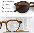 Reader Sunglasses for Women Classic Round Frame Full Lens Reading Sunglasses Outdoor UV400 Protection Eyeglasses