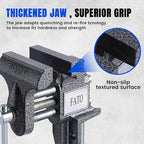 FATO 3 Inch Table Vise with 360° Swivel Base, Heavy Duty Clamp-On Bench Vise, Portable Tabletop Vise for Workbench Woodworking, Metalworking, Drilling, Cutting, Repair DIY Garage Tool