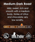 5LB Don Pablo Colombian Supremo - Whole Bean Arabica Coffee - Medium-Dark Roast - Low Acidity - 5 Pound (5 lb) Bag