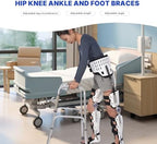 Knee Support Brace, Hip Knee Ankle Foot Orthosis with Walking Boots, Full Leg Brace Adjustable Knee Immobilizer for Hip Fracture Rehabilitation Equipment