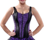 DKCHENH Women Sexy Strap Lace-Up Corsets and Bustiers Top Overbust Shaper,Plastic Boning Bustier Corset Vest Top.