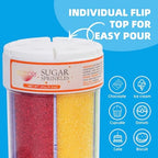 KASVAN Edible Sanding Sugar Sprinkles, 9.2oz Rainbow Sugar Sprinkles, 6 Colors Pink Blue Purple Yellow Green Red, Sparkling Crystals for Cake, Cupcakes, Cookies & Desserts