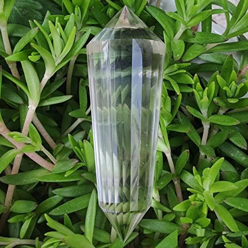 Clear Crystal Wand 24 Sided Vogel Crystal Point 3.15 Inch Double Terminated Crystal Tower Natural Crystal Chakra Quartz Healing Crystal for Chakra Spiritual Meditation Home Decor Gift